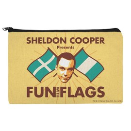 Big Bang Theory Sheldon Cooper Fun with Flags Pencil Pen Organizer Zipper Pouch Case