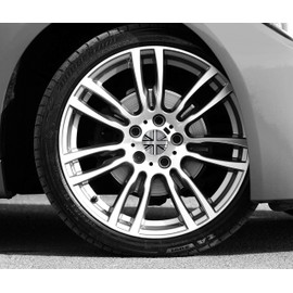 Biomar Labs® 4 x 60mm 3D Universal Wheel Hub Centre Caps UK GB Union Jack United Kingdom England British National Flag Silver Black Center Rims CS 19