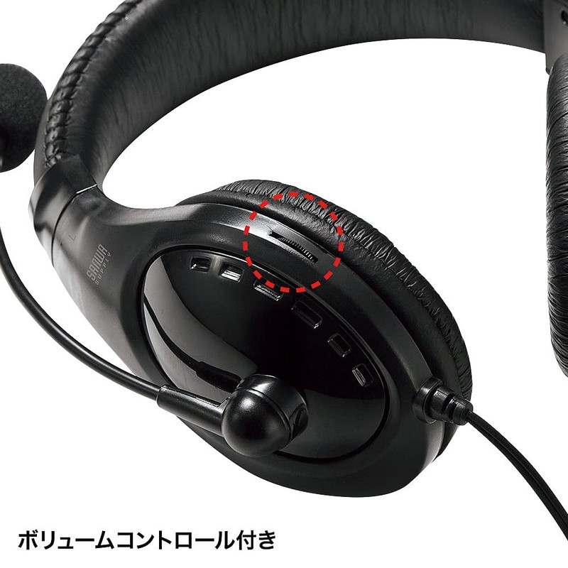 Sanwa Supply MM-HS401BK Headset, 0.1 inch (3.5 mm) Mini Plug
