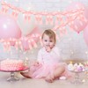 3Pack Pink Bow Garland Banner, Pink Ribbon Bow Party Decorations