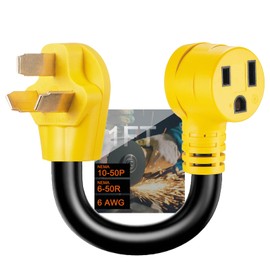 Suplevel NEMA 10-50P to 6-50R Heavy Duty Welder Adapter Cord, STW 6 AWG/3C, 3 Prong 50 Amp Range Stove Oven to Welder Plasma Cutter EV Charger Adapter, 1FT, ETL Listed
