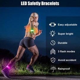 Dilabnda Pack of 6 Party LED Bracelets/Slap Bracelets/Reflector Band Light Bracelets Children's Light Strip Jogging Light Bracelet Dark Party Accessories for Concerts, Festivals, Sports, Night, Dog
