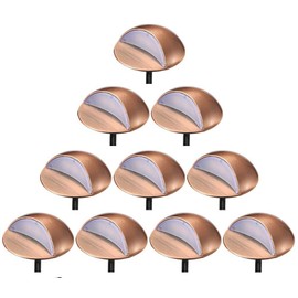 FVTLED LED Deck Lights Kit, Pack of 10 Low Voltage LED Step Stair Lights Φ1.97 Outdoor Garden Yard Decoration Lamp Recessed Landscape Pathway Step Stair Cold White LED Lighting, Bronze