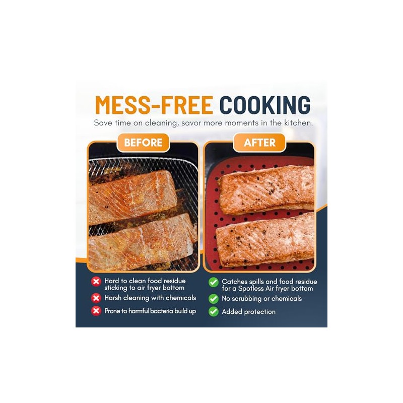 Reusable Silicone Air Fryer Liners - Non-Stick & Easy Clean