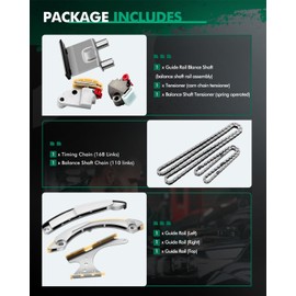 TK10437 Engine Timing Chain Kit Sets Replaces for Chevy Colorado for GMC Canyon for Hummer H3 for Isuzu i-290 i-370 2.9L 3.7L 2007-2011