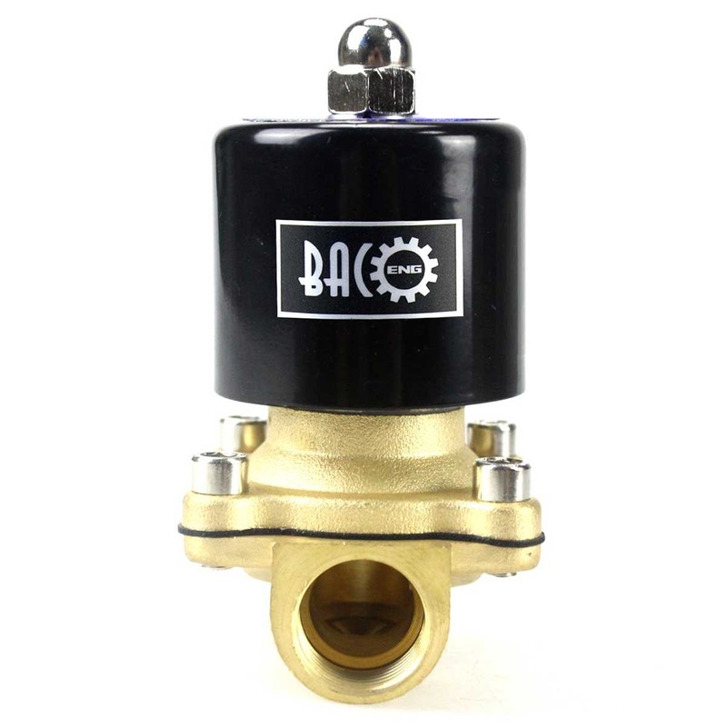 BACOENG Brass Electric Solenoid Valve 1/2" AC110V (NPT, Normally Closed)