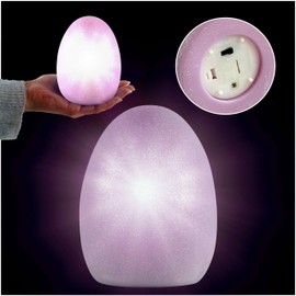 Lilac Delight Large Light-Up Easter Egg - Easter Hunt Game, Basket Stuffers, and Decorations, Easter Gift with Glow-in-The-Dark Fun - Classroom Prizes, and Egg Decor for Easter Theme, Size-12cm