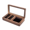 Luxury Solid Walnut Wood Ring Box with Glass Window -