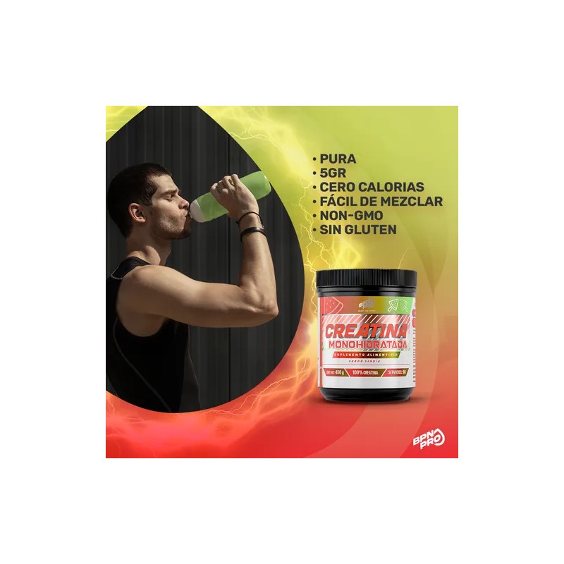 Creatina Monohidratada BPN Pro Sabor Sandía de 450 g para