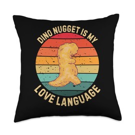 Vintage Dino Nugget Is My Love Language Dino Nugget Lover Throw Pillow