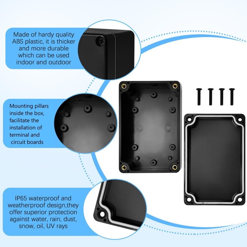 ADERTOS 4 x Plastic Housing IP65 Waterproof Junction Boxes Distribution