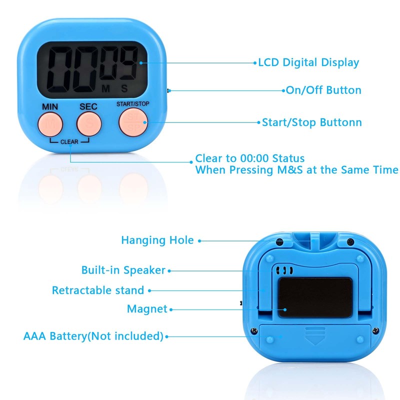 Kasanni Set of 4 Kitchen Timer Digital Egg Timer Digital