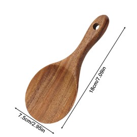 Wooden Rice Spoon,Non Stick Rice Paddle Heat Resistance Serving Spoon, Kitchen Versatile Cooking Spoons Rice Spatula Cookware
