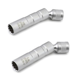 WEZCHUGHAOL 14mm&16mm Magnetic Swivel Spark Plug Socket, Thin Wall Magnetic Rotating 3/8" Drive 12 Point Standard Spark Plug Socket Removal Tool 360-degree Rotation for Maximum Flexibility