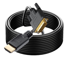 YOTETION Long HDMI A to DVI Cable 40FT, HDMI to DVI Adapter High-Speed Gold-Plated Plug and Play Bi-Directional 1080p, DVI Cable to HDMI Cable for Televison/Monitor/Video Card/Graphics Card