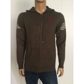 Ed Hardy By Christian Audigier Love Kills Slowly Olive Hoodie Size M