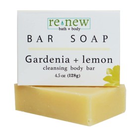 renew bath + body Natural Bar Soap, 5 Pack, Gardenia & Lemon