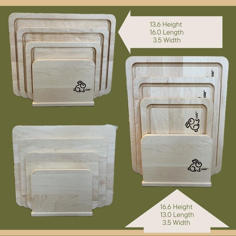 Hotot 4-Piece Maple Wood Cutting Board Set with Holder Made