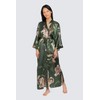 KIM+ONO Women's Satin Kimono Robe Long - Ayame - Olive