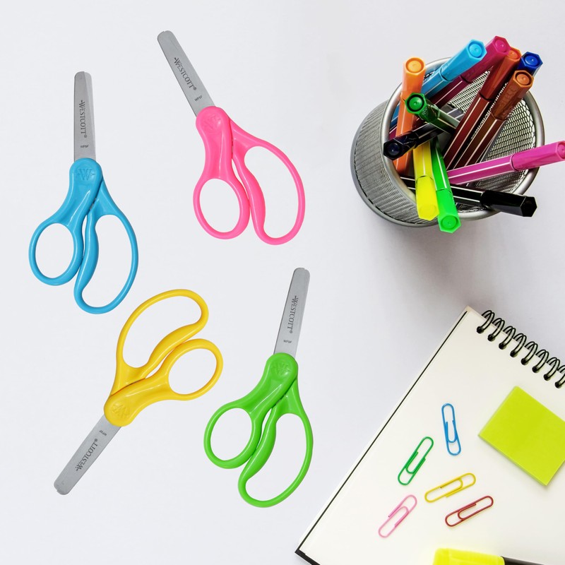 Westcott 13594 Left-Handed Scissors, Hard Handle Kids' Scissors, Back to