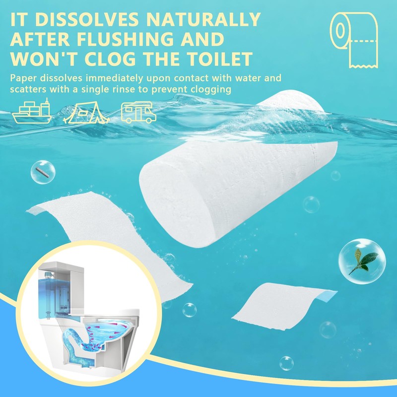 12 Rolls Travel Toilet Tissue Coreless Portable Toilet Tissue -