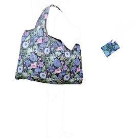 Fineget Foldable Shopping Laundry Spare Grocery Tote Bag Petunias Flowers Aesthetic Folding Shoulder Garment Gift Gym Yoga Bag for Women Travel Camping Beach Picnic Duffel Hand Backpack Bag