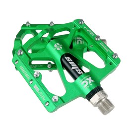 FrontStep High Quality Aluminium Alloy Non-Slip Pedals Lightweight MTB/Mountain Bike/Road Bike/City Bike/Cycling Pedal/BMX with Cr-Mo Steel Spindle Bicycle Pedals (Green)