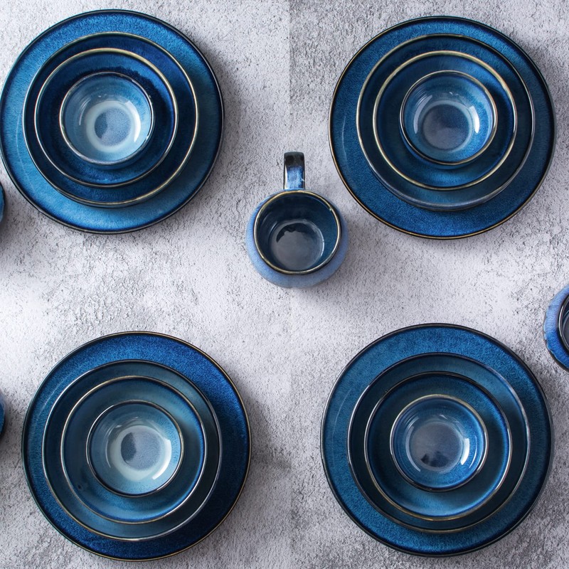 UNICASA Ceramic Pasta Bowls, Porcelain Salad Set of 4, 26