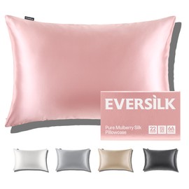 22 Momme Silk Pillowcase for Hair and Skin: 100% Pure Double-Sided Pillowcase with Hidden Zip - Silk Pillowcase - Mulberry Silk Pillowcase 1 Piece 40 x 80 cm Pink