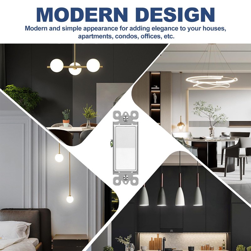 CML 3 Way Matte White Decorator Paddle Rocker Wall Light