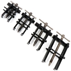 4 pieces ball bearing puller bearing puller 2/3/4/6 inch with 2 jaws puller tool, adjustable bearing puller tool set for wheel removal, rotors, bearings, gears