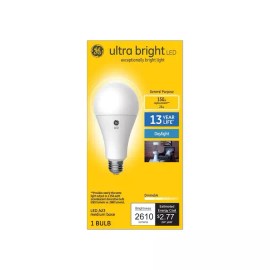 GE ultrabright 150 watt equivalent A23 Daylight Dimmable LED light bulb