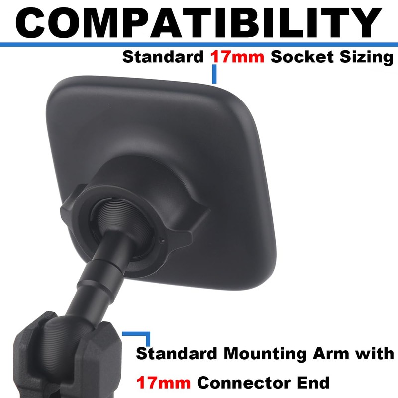 Rigdance CNC Aluminium 17mm Double Ball Adapter for Car Phone
