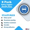 8 Pack - Eye Protection Must Be Worn Stickers -
