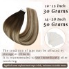 Ugeat Extensiones Cabello Real 50gr 14in Balayage Marrón A Blanque