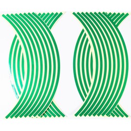 HIROMARUjp Reflective Rim Sticker 17 18" 8mm 2 Bikes 4 Wheels Green