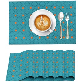 Ruvanti Placemats 100% Cotton 13x19 Inch, Dining Table Placemats Set of 6, Modern Place Mats for Dining Table Decor, Kitchen & Table Linens, Coffee Mat for Christmas Dinners - Combo