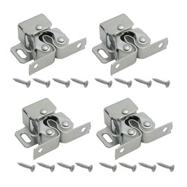 Door Catches Latches, Harmac House® 4 Pack Double Roller Strong Hold Cupboard Cabinet Door Catches, Double Roller Catches Cabinet Catches Door Latches (Silver)