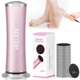 HEILUON Lima para Pies Eléctrica con 60 Discos, Removedor de Callos para Pies con Velocidad Ajustable, Pulidora Potente para Callos y Durezas, Pedicur