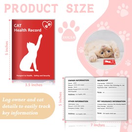 25 Pack Kitten Shot Record Book 12 Sheets Per Pack Cat Health Record Booklets Feline Health Records 5 * 3.5inch Cat Vaccination Records Book Cat Health Records for Pet Lovers Kitty Nursing Supplies