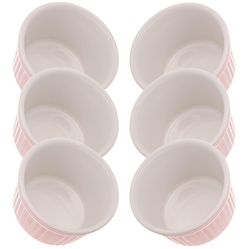 KADAX Soufflé Moulds Set, 6 Pieces, Diameter 9 cm, Crème