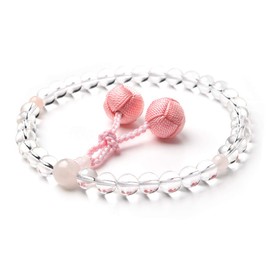 EsuonHappiness Natural Material Women's 0.3 inch (8 mm) Santembo Rosary Bag Included, Can be Used in All Sect Colors, Choose from Colors, Memorial Services, Funerals, Real Crystal, Red Crystal