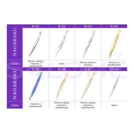 Pinzas Extensiones De Pestañas Nagaraku N-01
