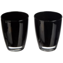 Excèlsa Happy Colour Packung mit 2 Wasser Gläser, Glas, Schwarz