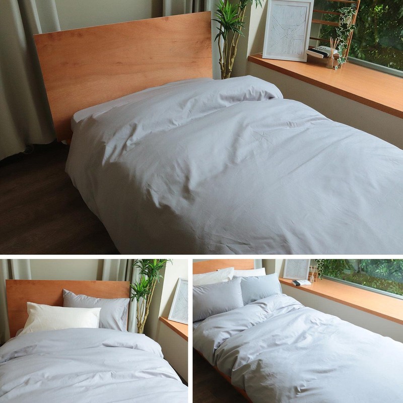 MORE Duvet Cover, Single, 100% Cotton, Plain, 200 High Density