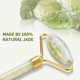 Jade Roller, Answaily Jade Stone & Gua Sha Massage Kit, Face Roller for Eye Puffiness Treatment, Skin Tightening, Rejuvenate Face & Neck