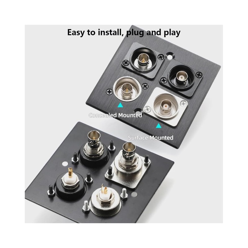 PENGLIN 2PCS BNC D Series Panel Mount Connector, BNC Female