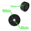 cyclingcolors 4 x Plastic Castors 38 mm Black Castor Guide