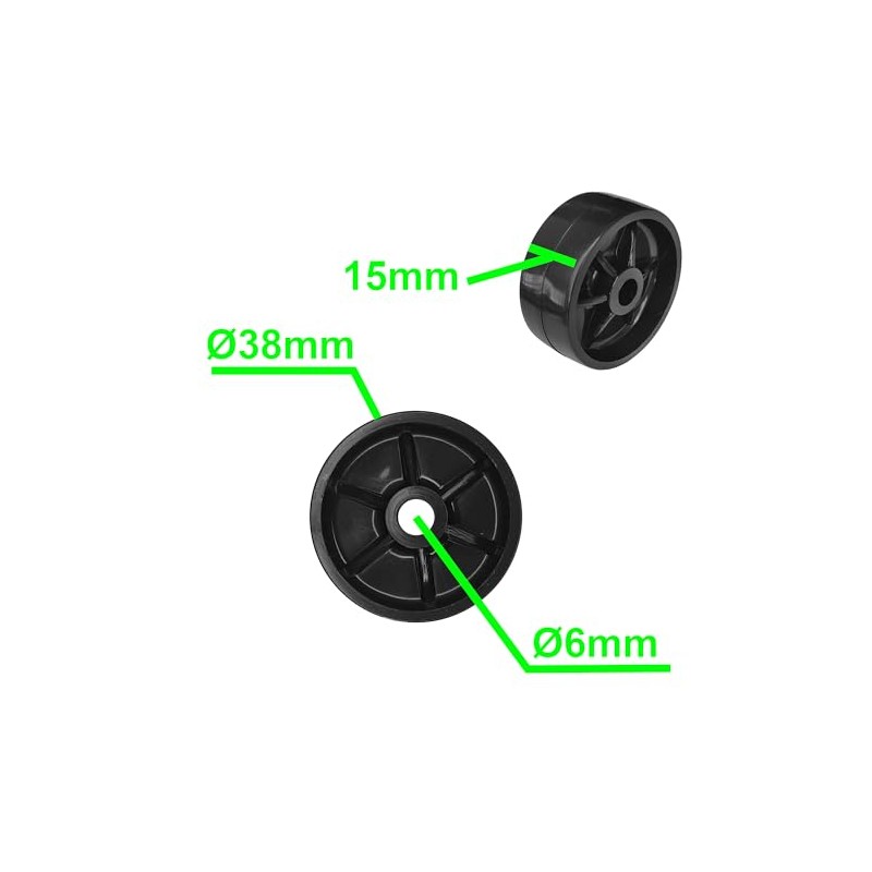 cyclingcolors 4 x Plastic Castors 38 mm Black Castor Guide