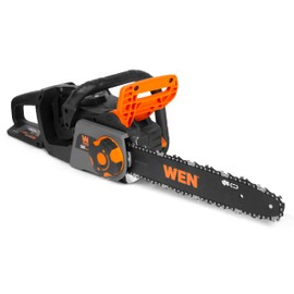 WEN 20V Max 14-Inch Cordless Brushless Chainsaw with Two 4Ah Batteries and Dual Port Charger (20754)